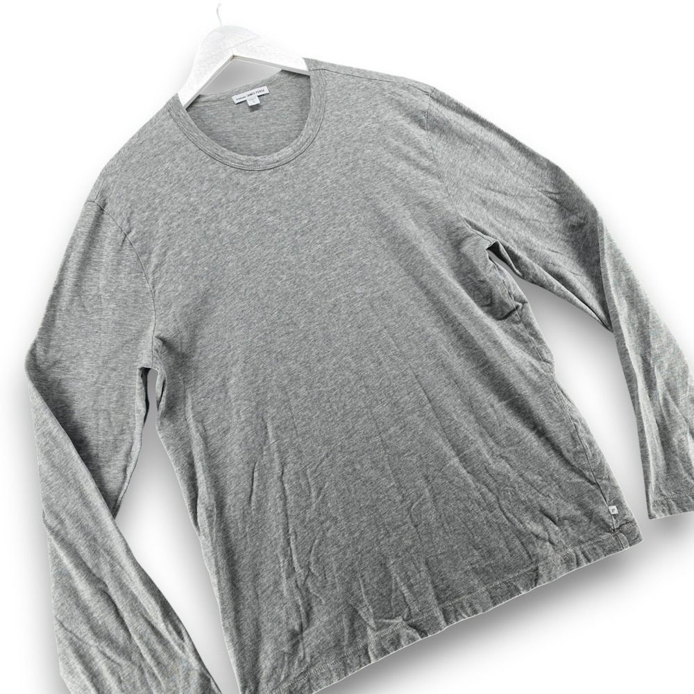 James Perse Mens Long Sleeve T Shirt Size 3 Gray Cotton Crew Neck MHE3351 USA